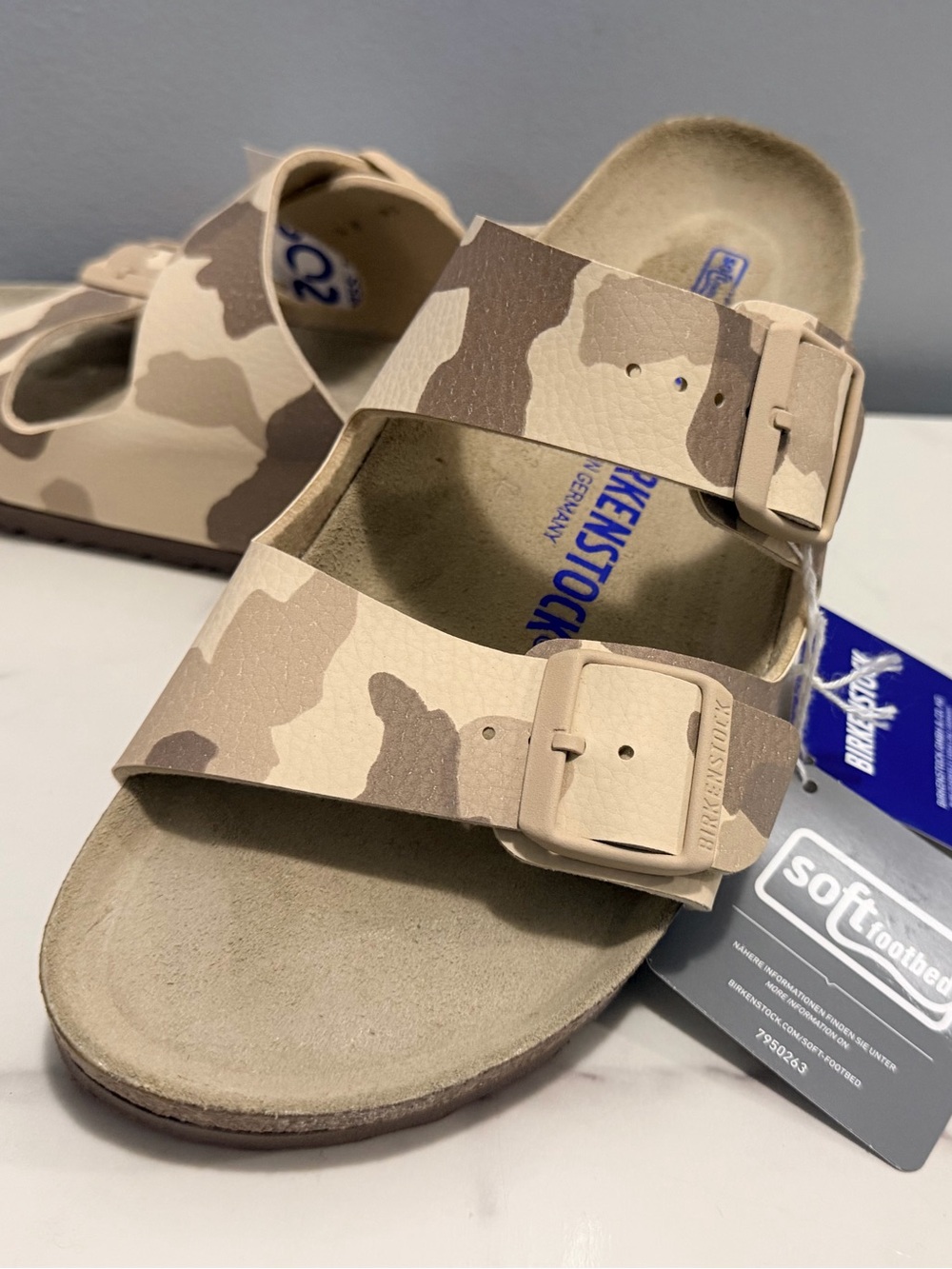 Birkenstock tan Desert Camo Arizona Sandals